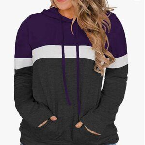 Comfy Women's Hoodie Purple and Grey